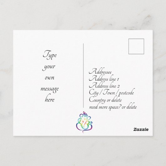 🤩 Happy Diwali met Lord Ganesh Briefkaart (Achterkant)