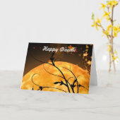 Happy Diwali met maanlicht aangepaste tekst Kaart (Gele Bloem)