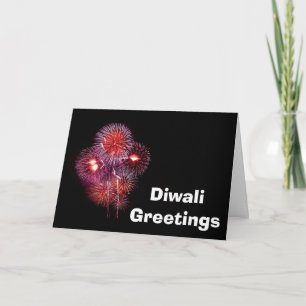 Happy Diwali met vuurwerk aangepaste tekst Kaart