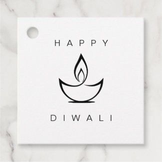 Happy Diwali Minimalistisch Vierkant Label