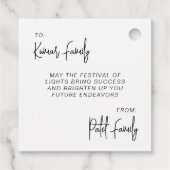 Happy Diwali Minimalistisch Vierkant Label (Achterkant)