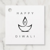 Happy Diwali Minimalistisch Vierkant Label (Voorkant)
