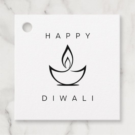 Happy Diwali Minimalistisch Vierkant Label (Voorkant)