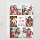 Happy Diwali Modern Photo Collage Red Holiday Card (Voorkant)