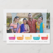 Happy Diwali Multicolored Lantern Foto Feestdagenkaart (Voorkant)