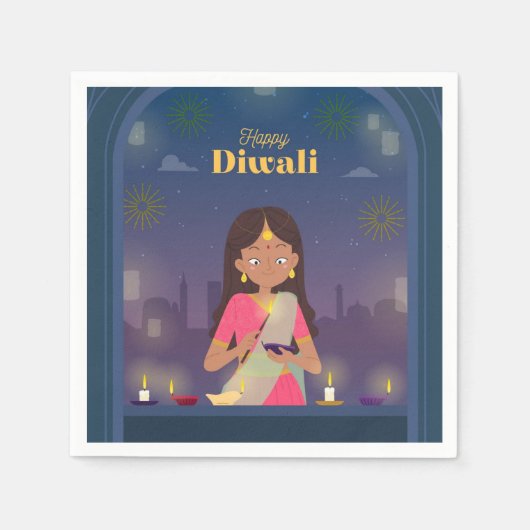 Happy Diwali Napkins Servet (Voorkant)