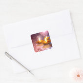 Happy Diwali olielampen op gloeiend vuurwerk Vierkante Sticker (Envelop)