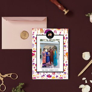 Happy Diwali Olifant Vakantie Fotokaart Feestdagenkaart