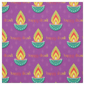 Happy Diwali op paars Stof (Swatch)