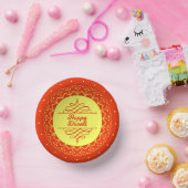 Happy Diwali Oranje Cream Mandala Modern Papieren Kommen (Feest)