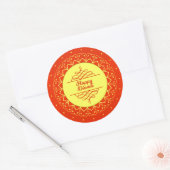 Happy Diwali Oranje Cream Mandala Modern Ronde Sticker (Envelop)