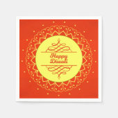 Happy Diwali Oranje Cream Mandala Modern Servet (Voorkant)