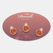 Happy Diwali Oval Sticker (Voorkant)