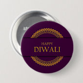 Happy Diwali Paars Gold Elegant Modern Ronde Button 7,6 Cm (Voorkant /achterkant)