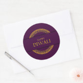 Happy Diwali Paars Gold Elegant Modern Ronde Sticker (Envelop)
