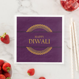 Happy Diwali Paars Gold Elegant Modern Servet