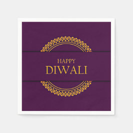 Happy Diwali Paars Gold Elegant Modern Servet