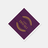 Happy Diwali Paars Gold Elegant Modern Servet (Hoek)