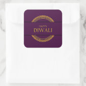 Happy Diwali Paars Gold Elegant Modern Vierkante Sticker (Tas)