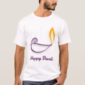 Happy Diwali Paars T-shirt (Voorkant)