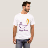 Happy Diwali Paars T-shirt (Voorkant volledig)
