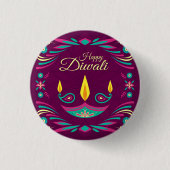 Happy Diwali paarse kaarsillustratie Ronde Button 3,2 Cm (Voorkant)