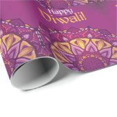 Happy diwali paarse sierrangoli cadeaupapier (Rol Hoek)