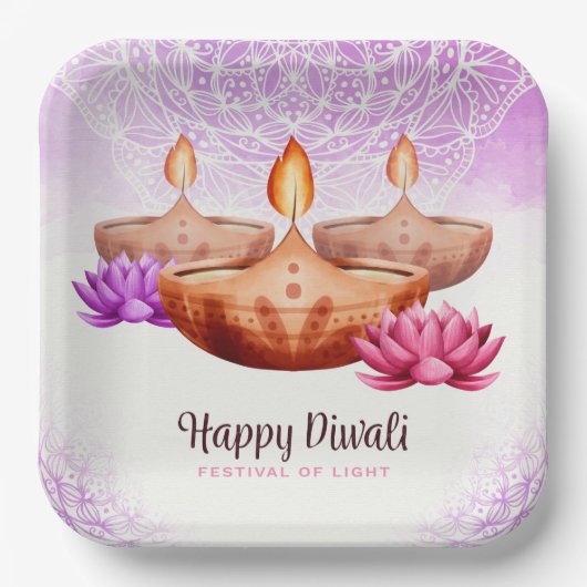 Happy Diwali Paper-Bord Papieren Bordje (Voorkant)