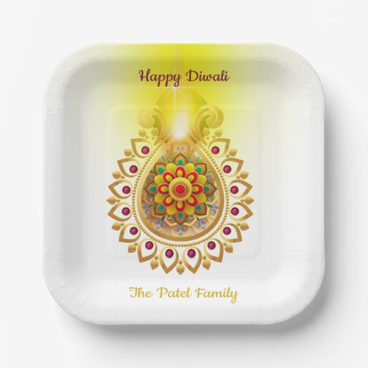 Happy Diwali Paper-Bord Papieren Bordje (Voorkant)