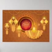 Happy Diwali Papercut Lantern Poster (Voorkant)