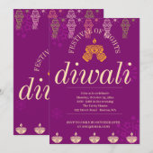 Happy Diwali Party Kaart (Voorkant / Achterkant)