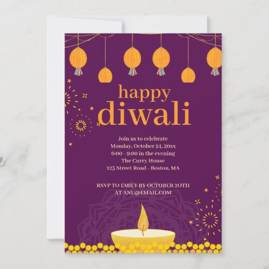 Happy Diwali Party Kaart (Voorkant)