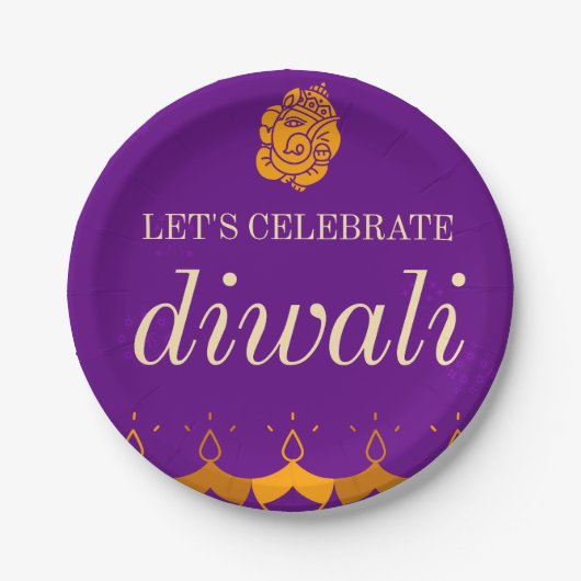 HAPPY DIWALI PARTY PAPIEREN BORDJE (Voorkant)