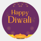 Happy Diwali Party  Ronde Sticker (Voorkant)