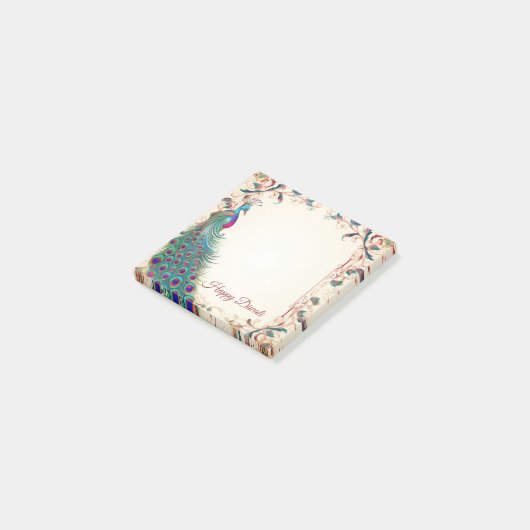 Happy Diwali Peacock Border Post-it® Notes (Schuin)