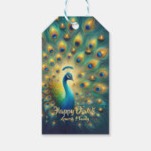 Happy Diwali Peacock Cadeaulabel (Voorkant)