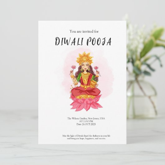 Happy diwali pooja kaart (Staand voorkant)