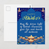 Happy Diwali Post kaart (Voorkant / Achterkant)