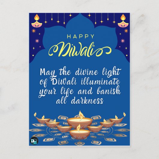 Happy Diwali Post kaart (Voorkant)