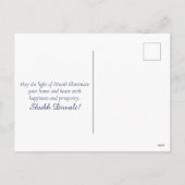 Happy Diwali Rangoli Blue Diya Festival van het Li Feestdagenkaart (Achterkant)