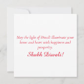 Happy Diwali Rangoli Diya Festival van Licht Rood Feestdagenkaart (Achterkant)