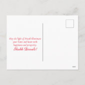 Happy Diwali Rangoli Diya Festival van Licht Rood Feestdagenkaart (Achterkant)