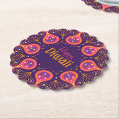Happy Diwali Rangoli Kartonnen Onderzetters (Gekanteld)