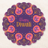 Happy Diwali Rangoli Kartonnen Onderzetters (Voorkant)