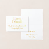 Happy Diwali Real Gold Foil Elegant Typografie Folie Kaarten (Display)