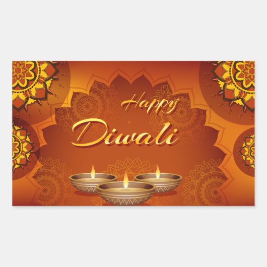 Happy Diwali Rectangular Sticker (Voorkant)
