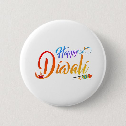Happy diwali ronde button 5,7 cm (Voorkant)