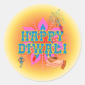 Happy Diwali Ronde Sticker (Voorkant)