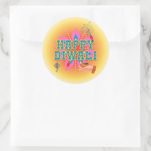 Happy Diwali Ronde Sticker (Tas)