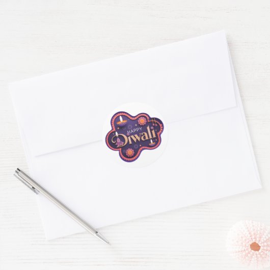 Happy Diwali Ronde Sticker (Envelop)